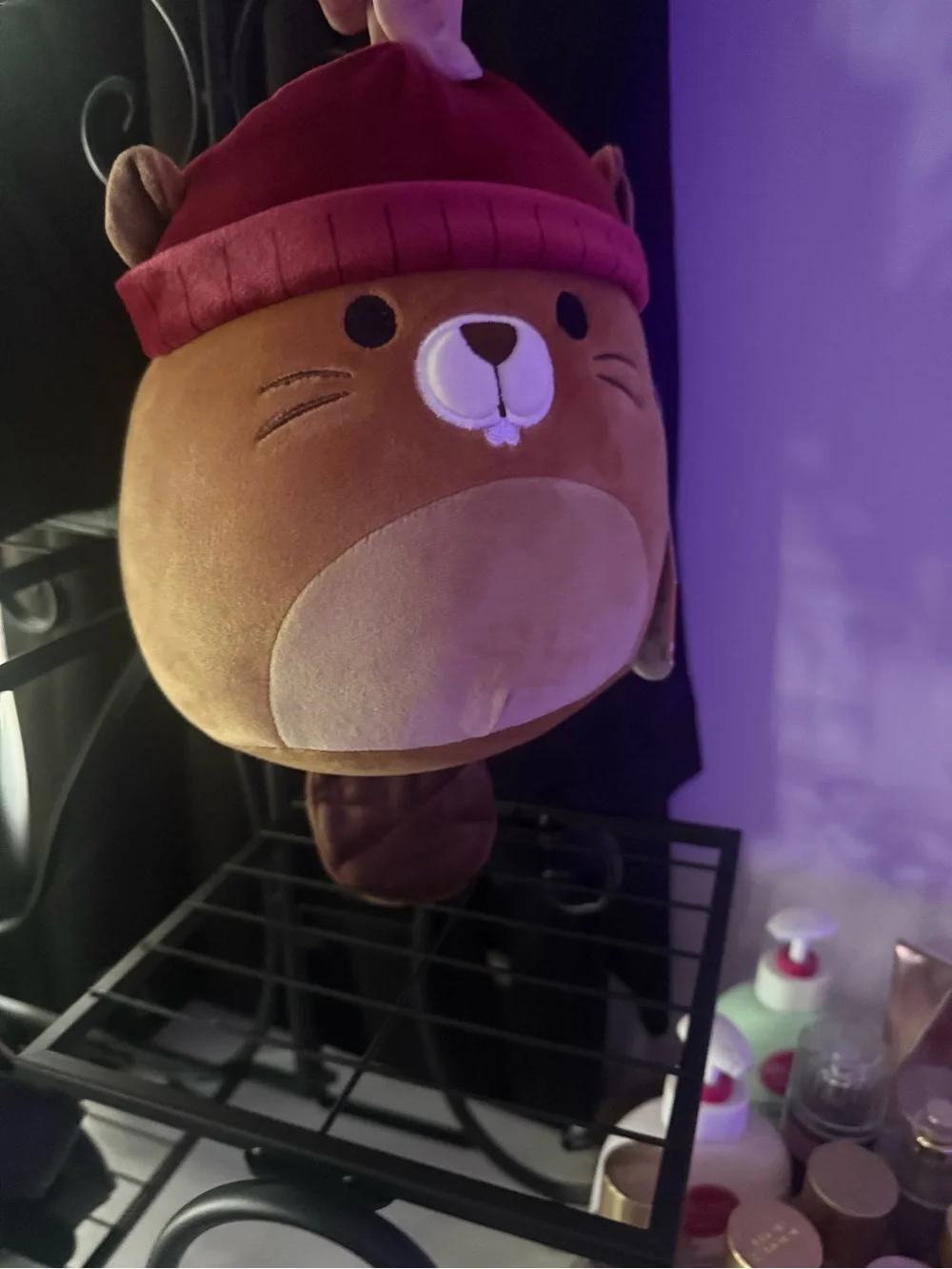 Squishmallows Brown Halloween Beaver with Red Hat